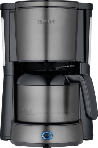 Severin 9343 Kaffeemaschine Stahl, Schwarz Fassungsvermögen Tassen=8 Timerfunktion, mit Filterkaffee-Funktion