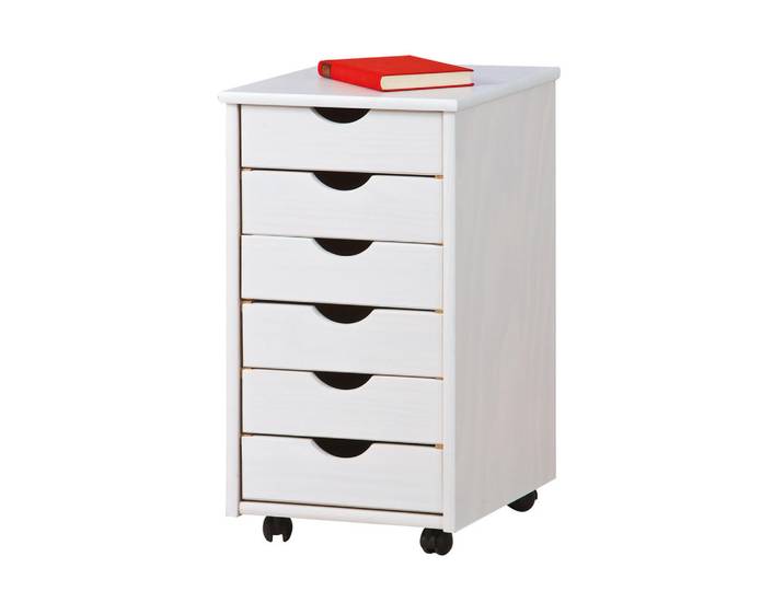 ebuy24 Rollcontainer Weiß, 35x65x40 cm, Büromöbel, Schreibtischcontainer, Rollcontainer