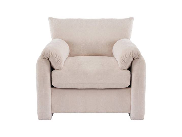 Komhtom Einzelsofa in Beige Chenille-Stoff, Kunststoff, Mode, 82x84x96 cm, Wohnzimmer, Sofas & Couches, Sofas