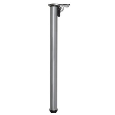 WAGNER Möbelbein KLAPP - Ø 50 x 700-720 mm, Platte 97 x 140 mm, klappbar, Industriestahl, Edelstahl-Optik - 12181601