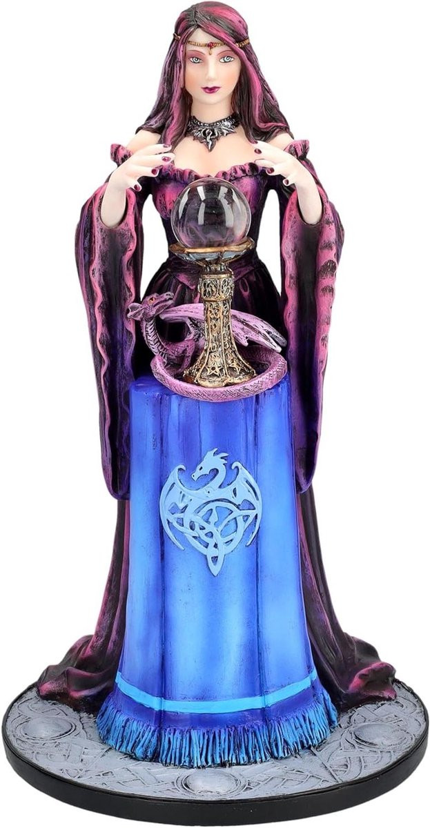 Kristallen Bol Figuur Magische Tovenaar Multicolor Decoratie Hoogte: 25 cm