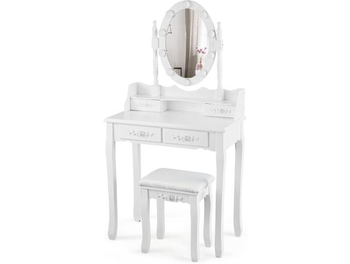 Coiffeuse avec tabouret blanc