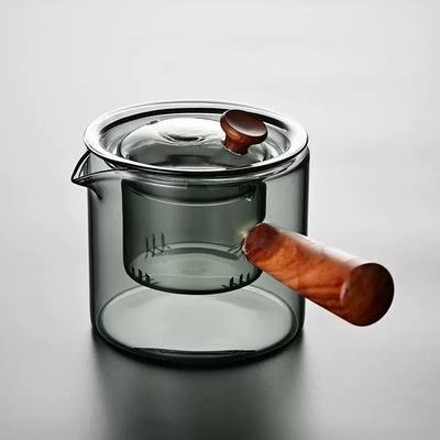 Friendly Fresh Finds Filterable Heat Resistant Thickened Glass Teapot High Borosilicate Glass Flower Tea Pot Set With Heatable Feature red Sandalwood Pot