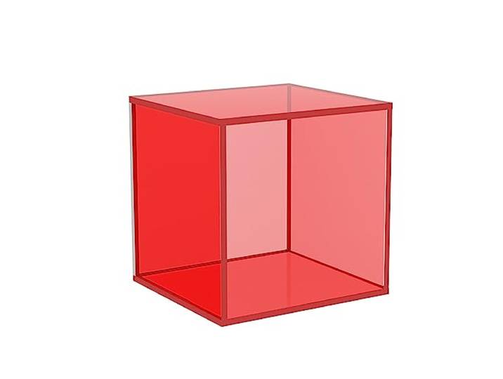 REcsdza Schwebendes Acryl-Würfelregal Wandmontage Display Fotos Spielzeug Bücher(Red)