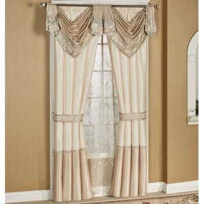 Touch of Class Elegante Sequined Toga Swag Valance Light Gold 24 x 20, 24 x 20, Light Gold