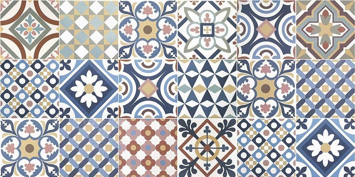 Modern Geometrisch Vinyl Tapijt voor Keuken of Woonkamer - Rechthoekig