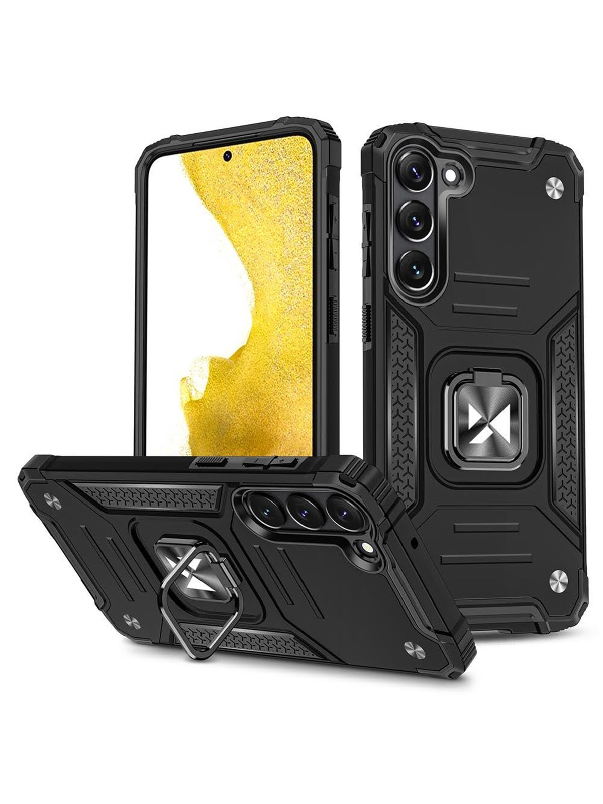 Wozinsky Ring Armor case for Samsung Galaxy S23+ armored cover magnetic holder ring black