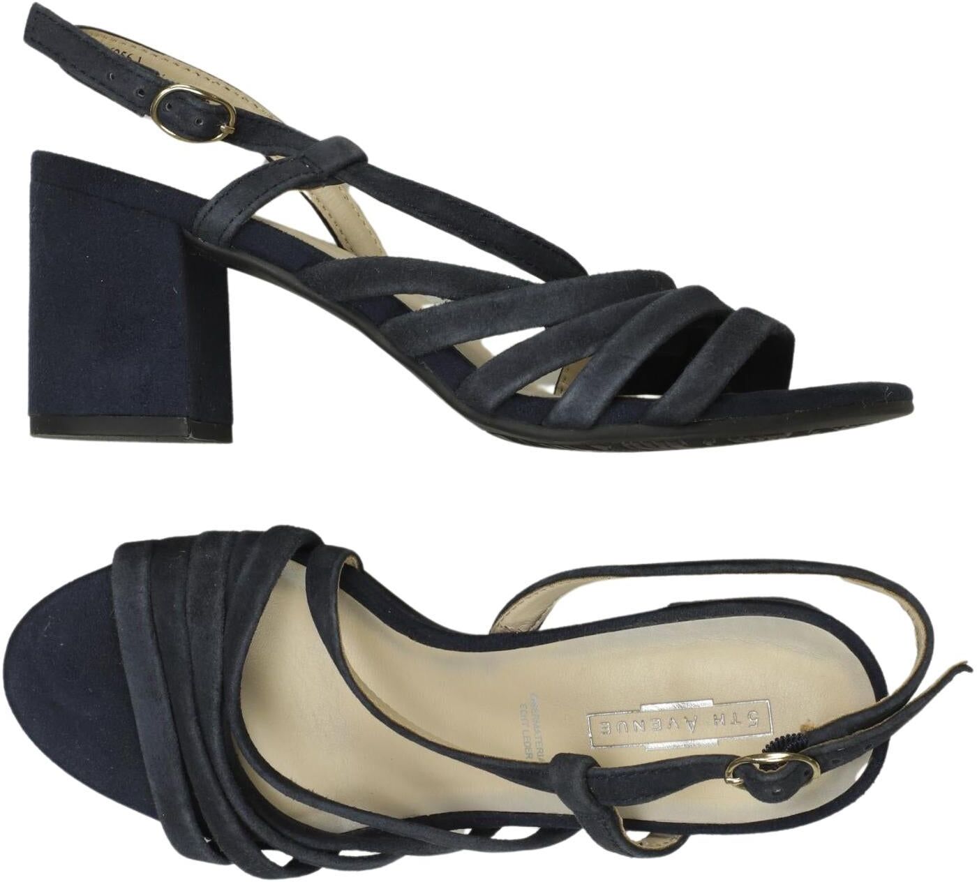 5th Avenue Damen Sandalen, Marineblau, Gr. EU 36, Leder - Second Hand