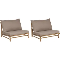 GARTENSESSEL 2er-Set Massivholz taupe Todi