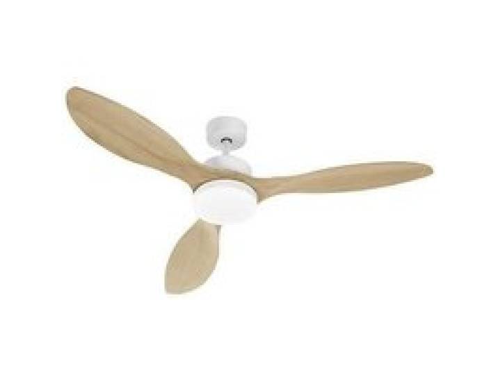 OKLAHOMA Blanc & Bois - Ventilateur de plafond Ø137cm 100W + éclairage LED