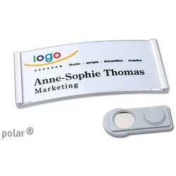 10 Namensschilder polar®, magnetisch smag® Magnet | edelstahl | 65 x 30 mm, Kunststoff