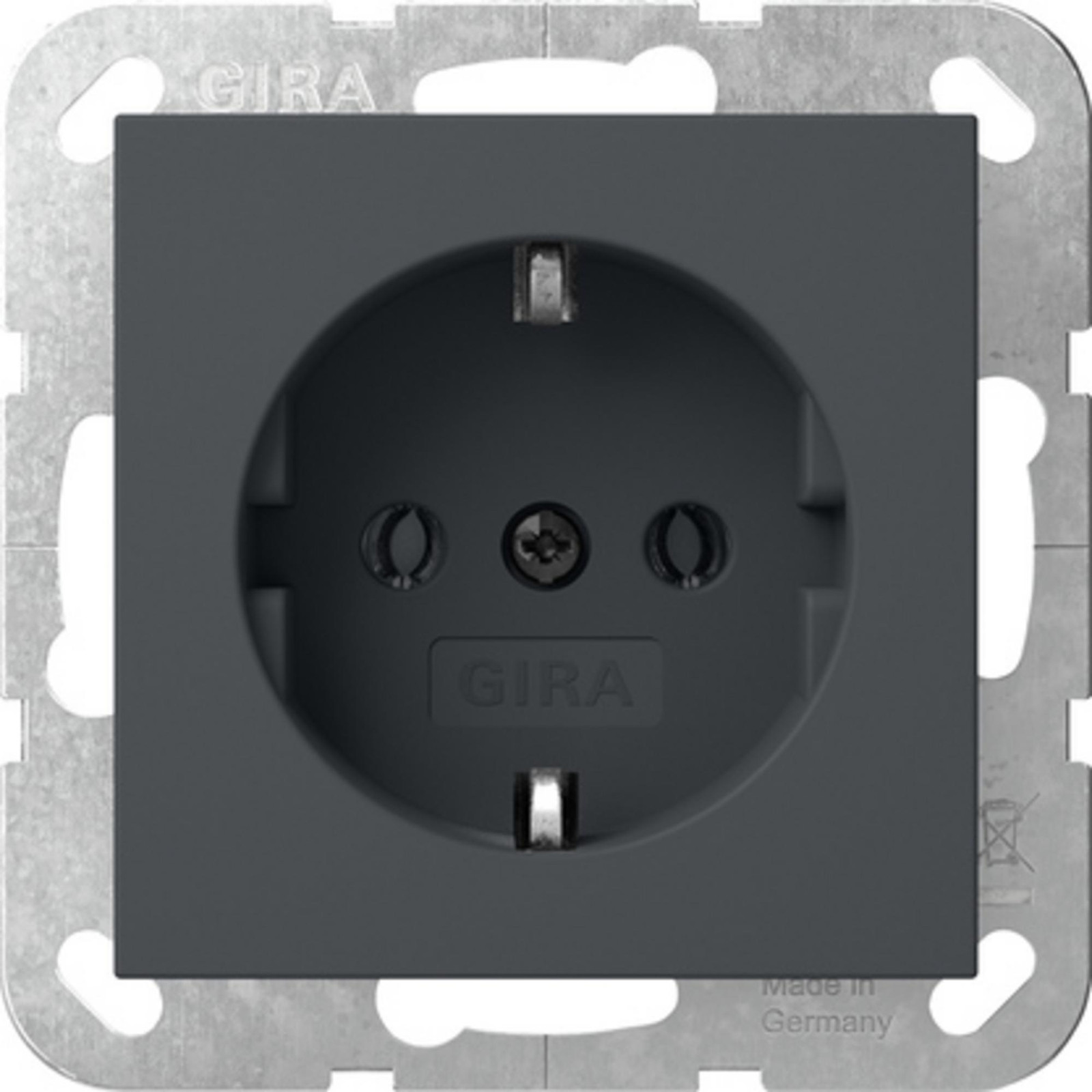 Gira Schuko stopcontact, Systeem 55, antraciet