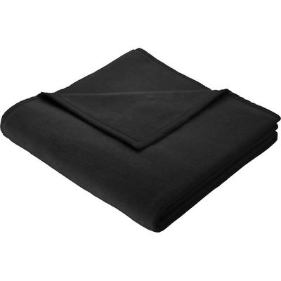 Wohndecke BIEDERLACK "Cotton Home", schwarz, B:150cm L:200cm, Baumwolle, Kunstfaser, Wohndecken, Wohndecke, im Uni Design, Kuscheldecke
