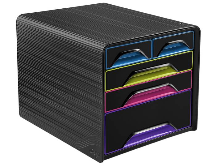 CEP Smoove, module de classement 5 tiroirs - Noir, façades panachées