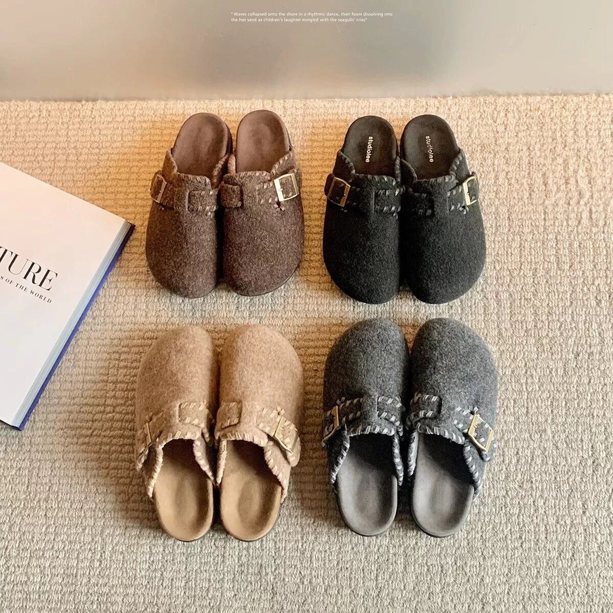INF Chaussons Douillets et Chauds, Compatibles avec le Style Birkenstock, Parfaits pour l'Automne/Hiver Marron 36