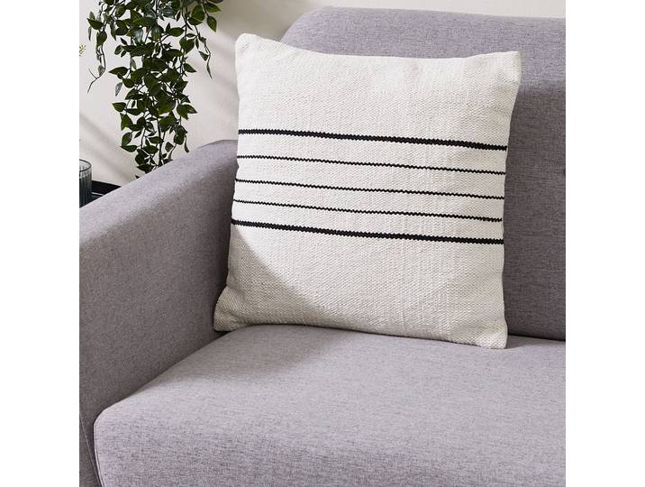 Dekokissen ANDIAMO Malena , weiss (weiß, ethnomuster), B:45cm H:12cm L:45cm, Obermaterial: 80% Baumwolle, 20% Polyester, Dekokissen_Sitzkissen_Kissenhüllen, Dekokissen, Ethnomuster, Sofakissen, Kissenhülle mit Füllung, eckig, 45x45 cm