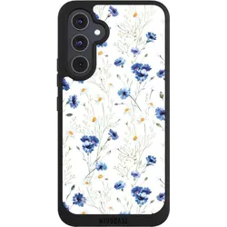 Nivocase Handyhülle für Samsung Galaxy A54 5G Hülle NIVOpure Case Schwarz Blume Blumen Muster (Samsung Galaxy A54 5G), Smartphone Hülle, Schwarz