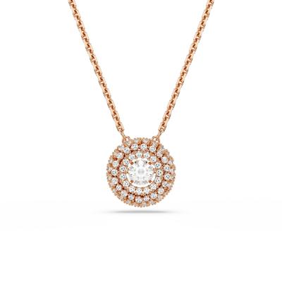 Kette mit Anhänger SWAROVSKI "Schmuck Geschenk SUBLIMA Halskette", roségoldfarben, kristallweiß, Halsketten, Damen, Metall, mit Swarovski Kristall