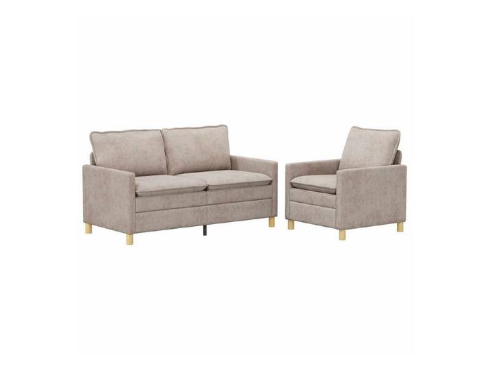 vidaXL Sofa Sofa Set 2 stk. Beige Polyester, 2 Teile, Sofa Set 2 stk. Beige Polyester