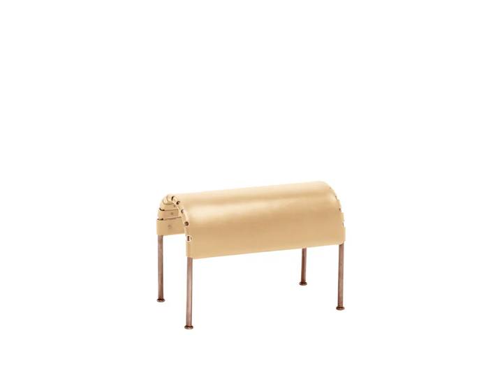 Källemo Pouf Bruno Naturel-piètement cuivré