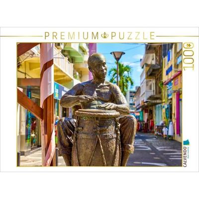 CALVENDO Puzzle Trommler-Statue Velo in Point-a-Pitre auf Guadeloupe | 1000 Teile Lege-Größe 64x48cm Foto-Puzzle für glückliche Stunden