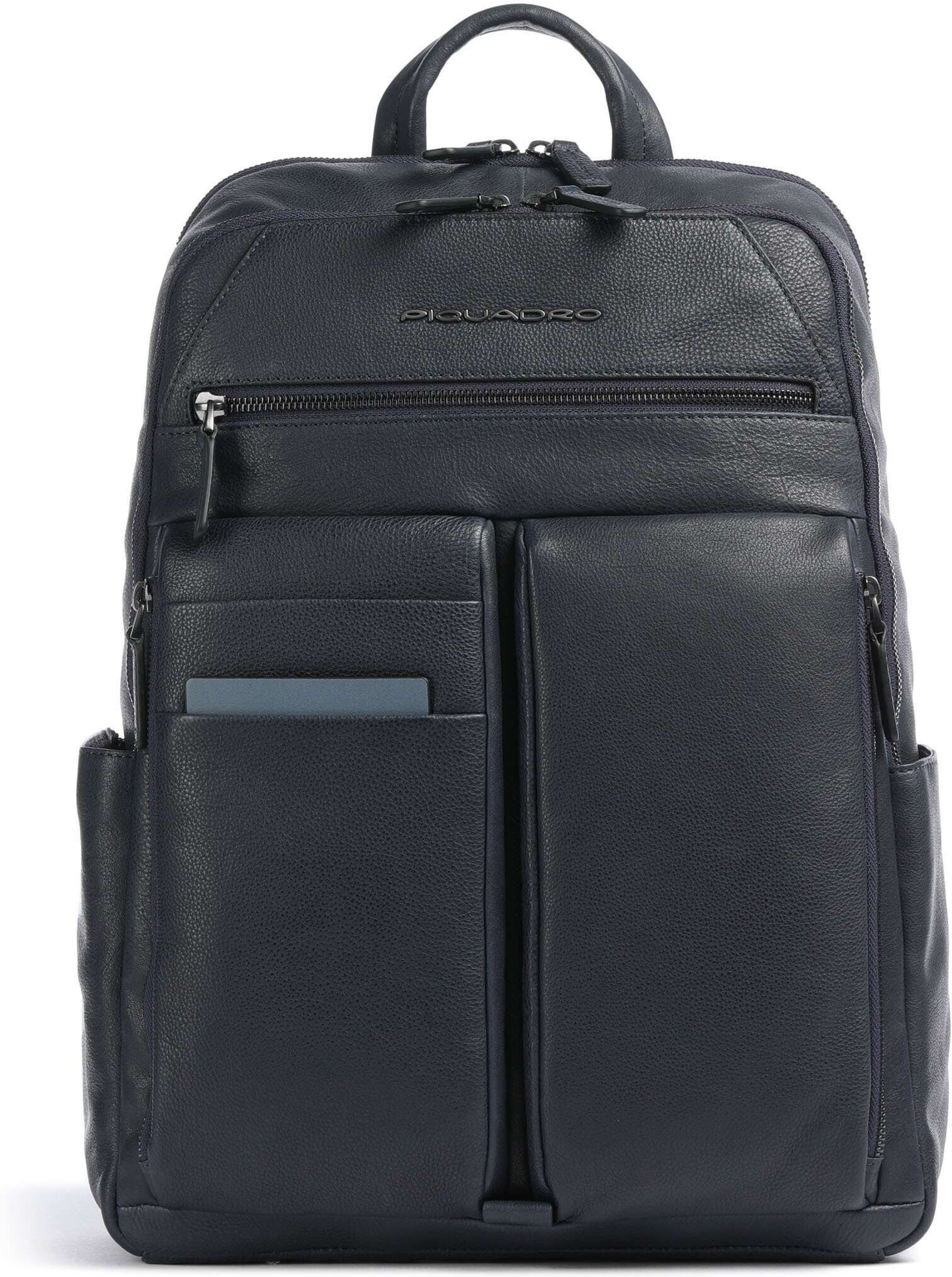 Piquadro Paavo Rucksack aus Leder, blau