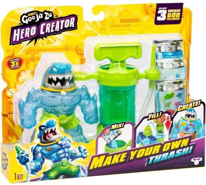 Heroes of Goo Jit Zu Hero Creator Thrash Figuurtje met uitrekbaar lichaam, 11 cm