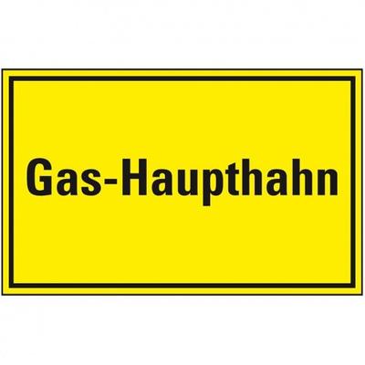 Schild I Hinweisschild Gas-Haupthahn, Kunststoff, 300x200mm