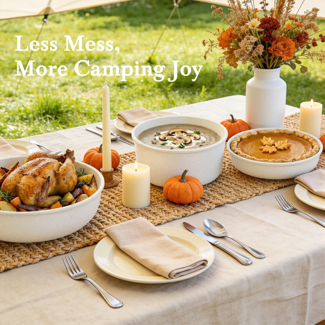 CAANNASWEIS 19 - Piece Non-Stick Cookware Set Beige 19
