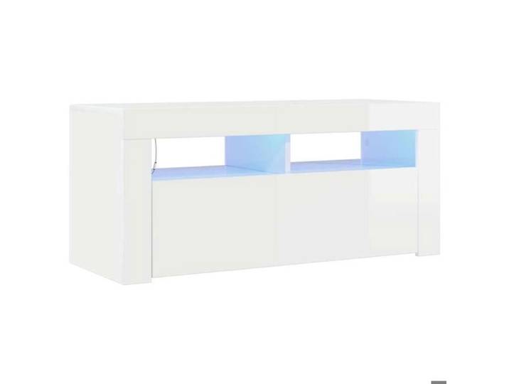 TV Cabinet High gloss white Engineered wood 35.4x13.8x15.7 in