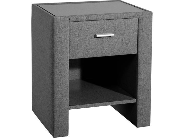 Nachttisch HOME AFFAIRE, grau, B:50cm H:61cm T:41cm, Tische, Nachttisch, Nachtkonsole mit 1 Schubkasten und 1 Ablagefach