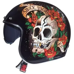 MT Helmets, Motorradhelm, Le Mans 2 SV Skull & Roses A1 (M, 57 - 58 cm)