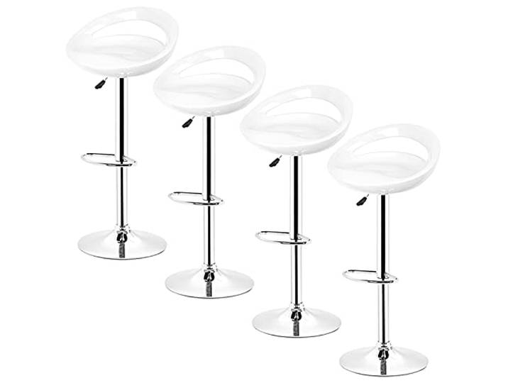 4xBarhocker,Barstühle,Bürohocker,Küchenhocker,Bistrohocker,Küchenstuhl,Stuhl,Lounge Bar Hocker,4er Set ABS Barstuhl,für Esszimmer, Küche, Theke, Bar, vintagebraun-(Weiß)