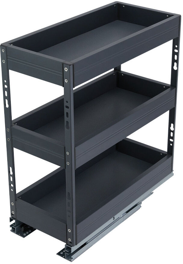Rebrilliant Elaxi Aluminium Cabinet Shelving Rack Matte Black 45cm x 25cm x 43cm