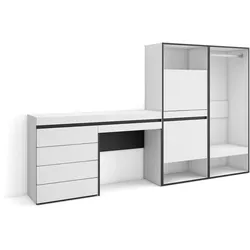 SKRAUT HOME Schuhschrank, Platzsparender Schrank, 247x35x145 cm, Schlafzimmer, Offener Schrank, Kommode, Frisiertisch, Modern Style, Weiß _ 459_22