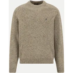 Pullover mit Rundhalsausschnitt aus Woll-Mix Beige XXL
