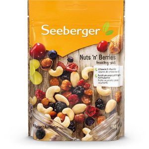 Seeberger Nussmischung Nuts'n Berries, im Beutel, fruchtig-süß, ungeröstet, 7 Nuss- & Fruchtsorten, 150 g