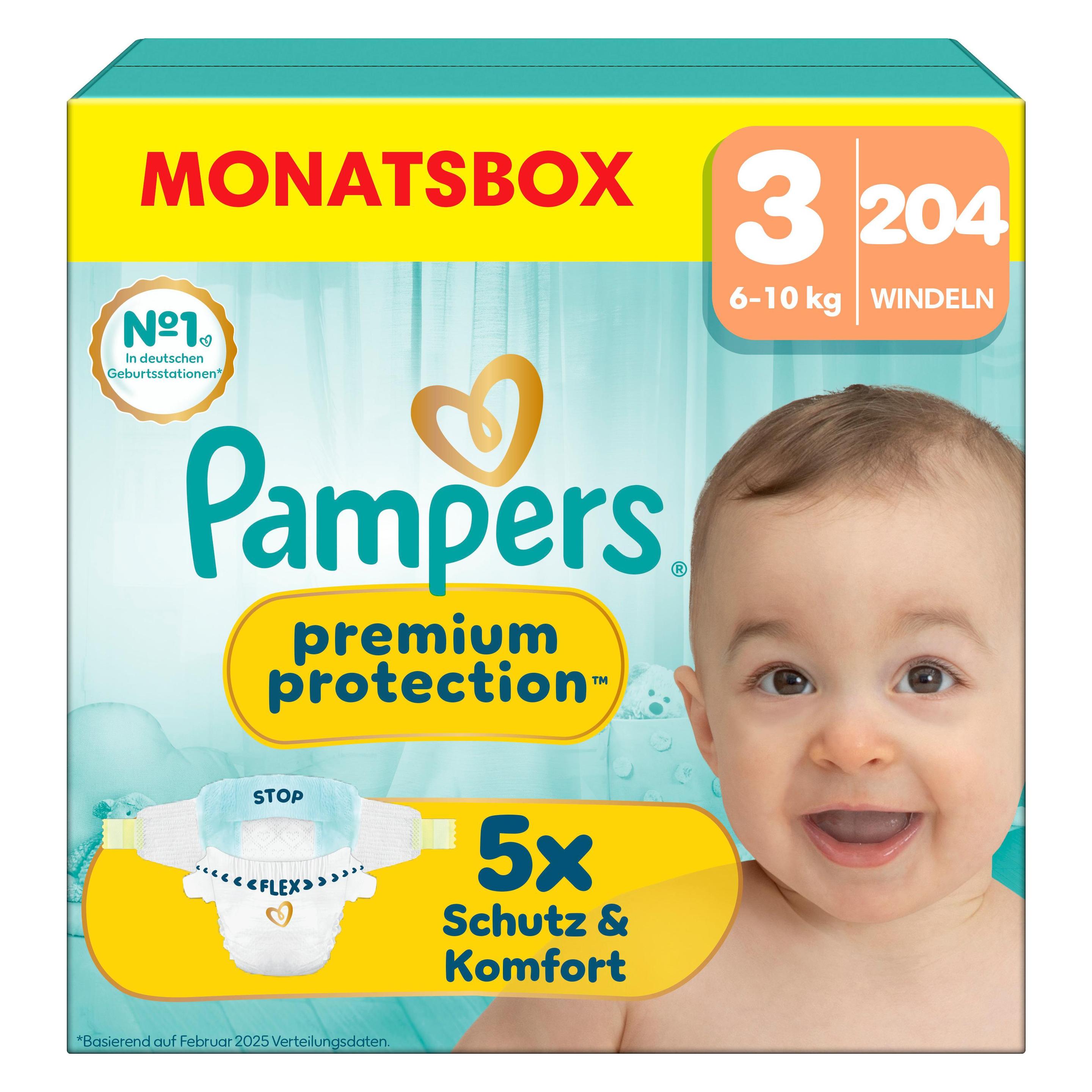 Pampers Premium Protection (Gr. 3, Monatsbox, 204 Stk.) (8006540705575)