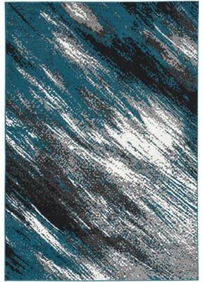 KAS Rugs Skyline Abstract Indigo Industrial Area Rug