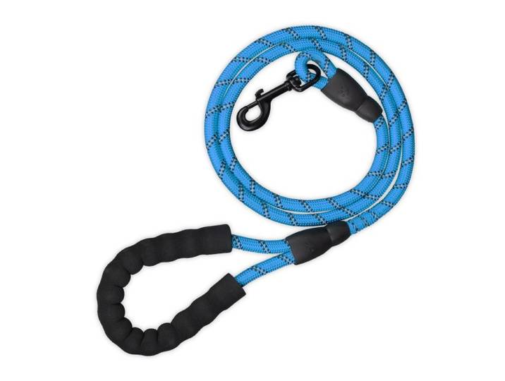 Relaxdays Gepolsterte Hundeleine blau 150 cm