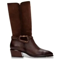 Hispanitas für Damen. PHI254298 Braune Lederstiefel Verona (36), 3 bis 5 cm, Keine, Lässig