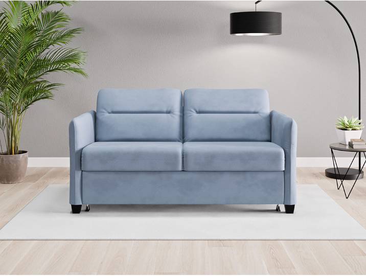 Einzelsofa Nairobi - Blau (Jeansblau) - Vintage Velours