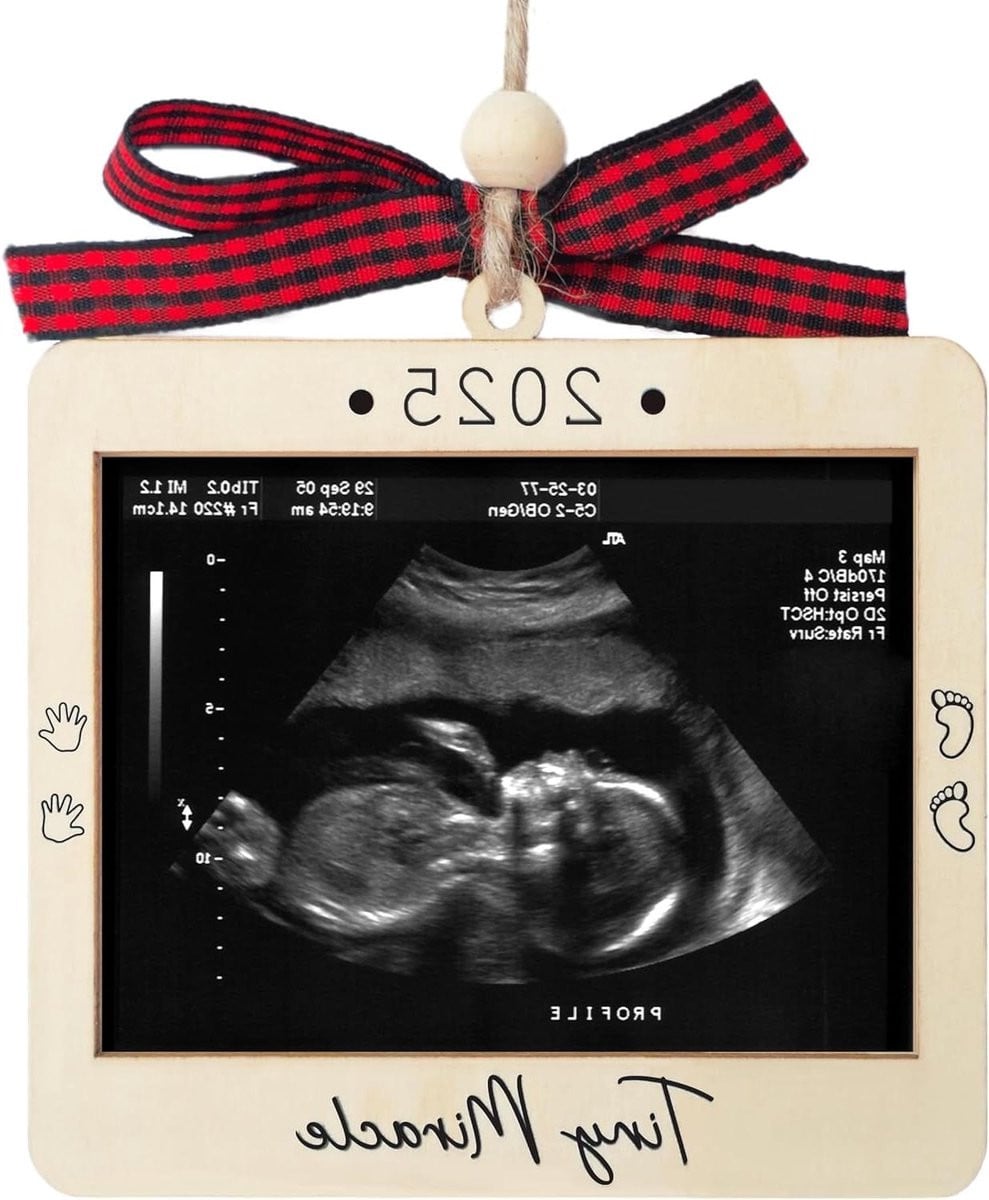 Echografie Fotolijst voor Baby Aandenken en Zwangerschap Aankondiging - Houten Decoratie - Natuur