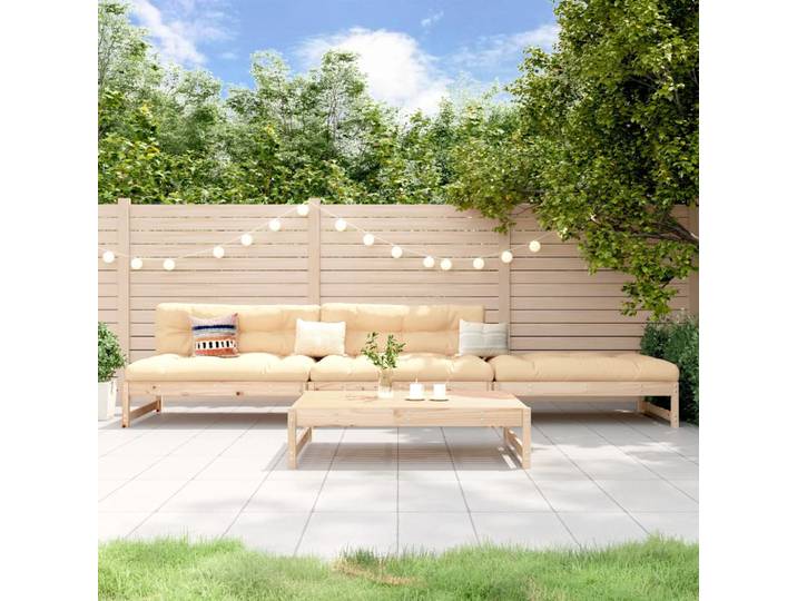 vidaXL 4-tlg. Garten-Lounge-Set Massivholz Kiefer