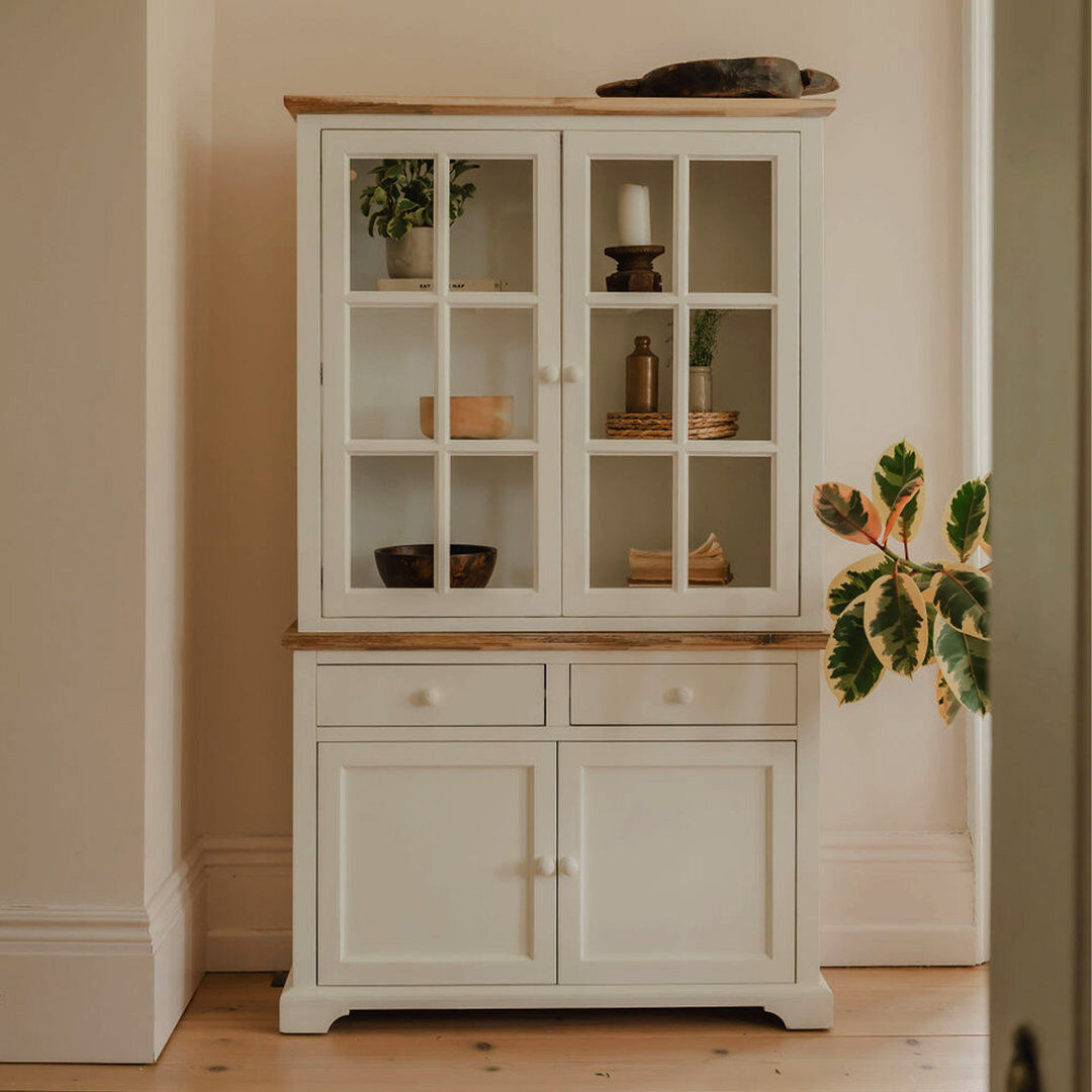 Brambly Cottage Teague Display Cabinet White 200cm H X 120cm W X 42cm D
