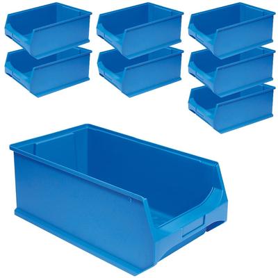 BRB 8x Sichtlagerkasten "PROFI" LB 2, LxBxH 500x300x200 mm, Inhalt 21 Liter, blau