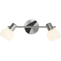 BRILLIANT Lampe Tiara Spotrohr 2flg eisen/weiß   2x D45, E14, 40W, geeignet für Tropfenlampen (nicht enthalten)   Köpfe schwenkbar