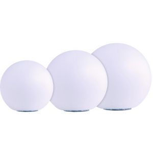 Heitronic Wegeleuchte Boule, weiß, LED, mit Solar, Kugelleuchte, IP44, Dämmerungssensor, Ø30, Ø25 & Ø20 cm, 3 Stk