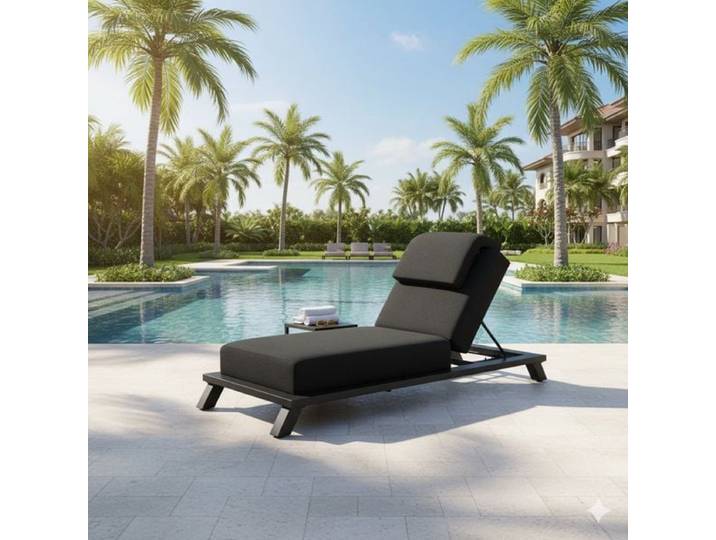 OUTLIV. Alea Gartenliege verstellbar Aluminium/Sunbrella Dunkelgrau