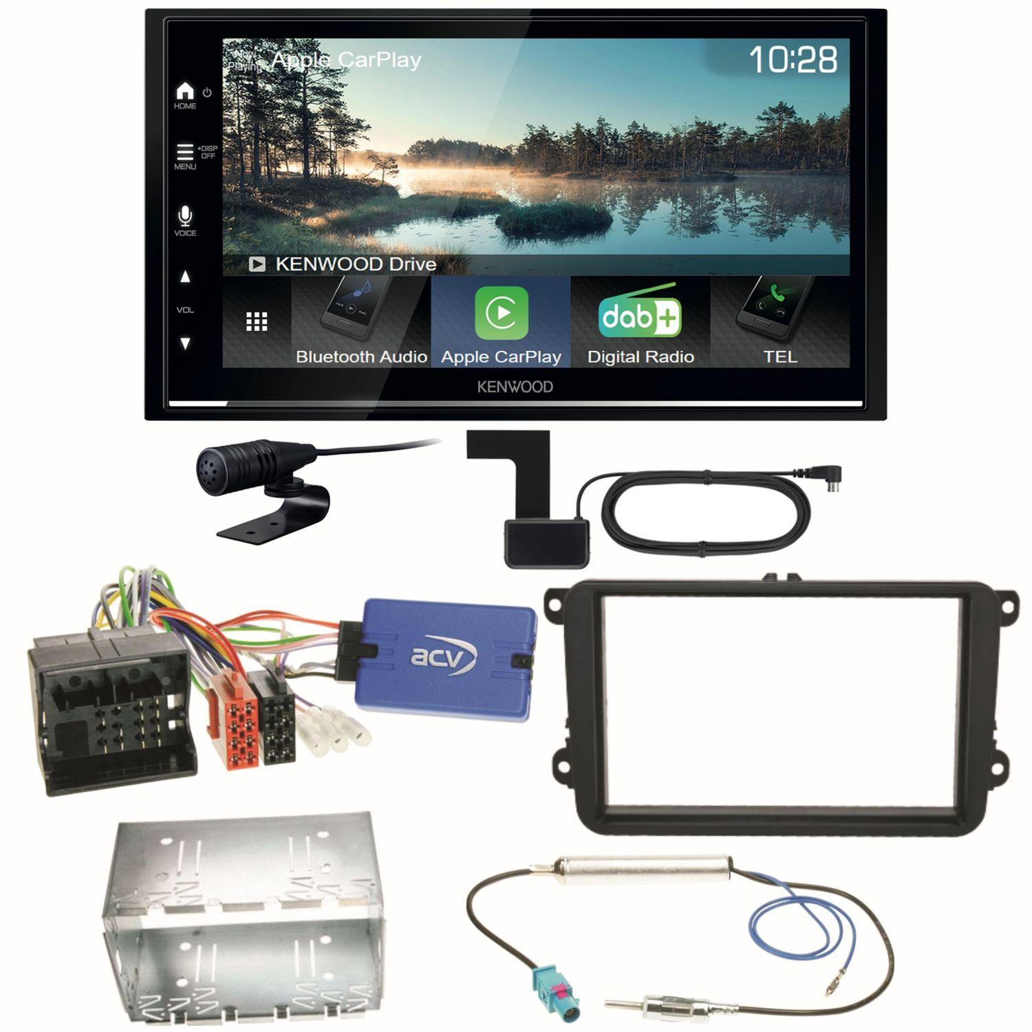 Kenwood DMX7722DABS Android Auto CarPlay Einbauset für Beetle Jetta Sharan T5